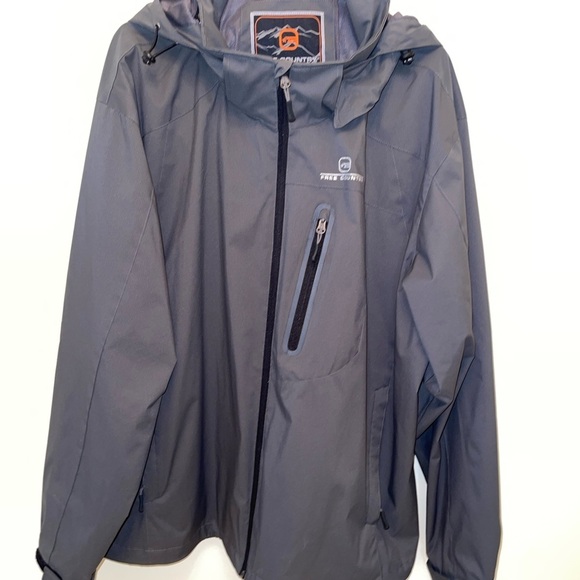 Free Country Men's Dark Gray Raincoat - Picture 2 of 5